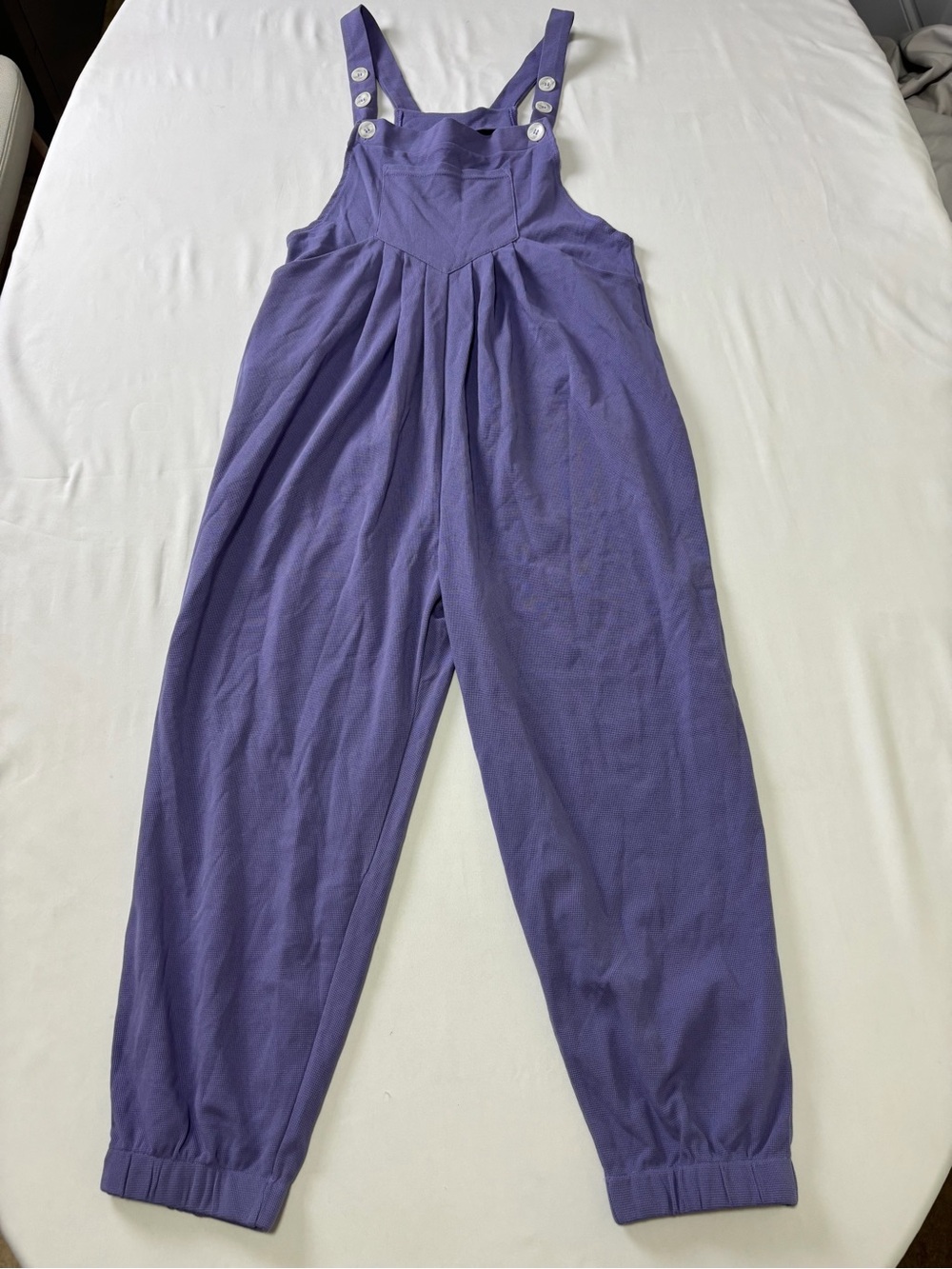 HALARA Purple Sleeveless Button-Strap Jumpsuit
